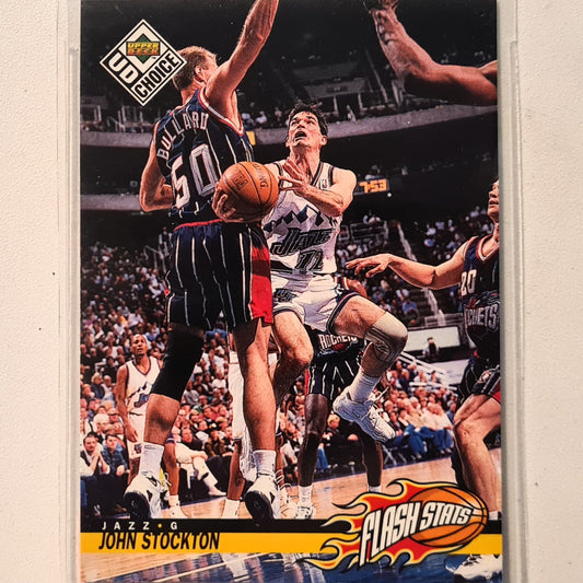 John Stockton 1998 Upper-Deck Flash Stats #182 NBA Basketball Utah Jazz excellent Sleeved