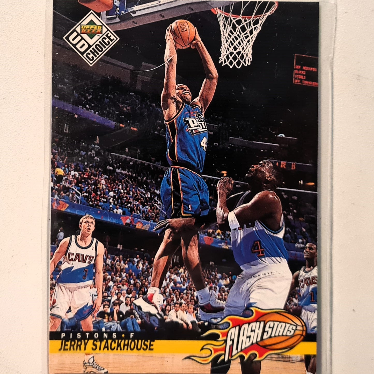 Jerry Stackhouse 1998 Upper-Deck Flash Stats #163 NBA Basketball Detroit Pistons excellent Sleeved