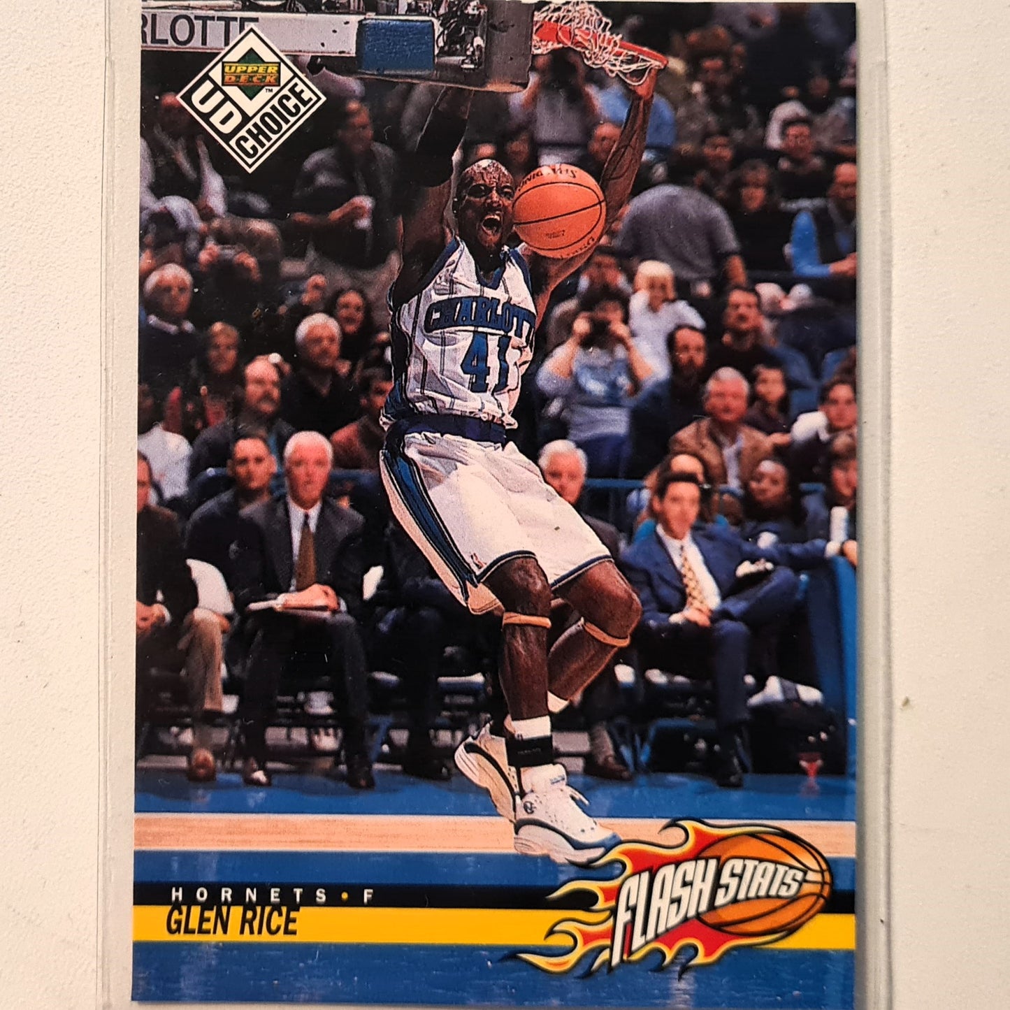 Glen Rice 1998 Upper-Deck Flash Stats #158 NBA Basketball Charlotte Hornets excellent Sleeved