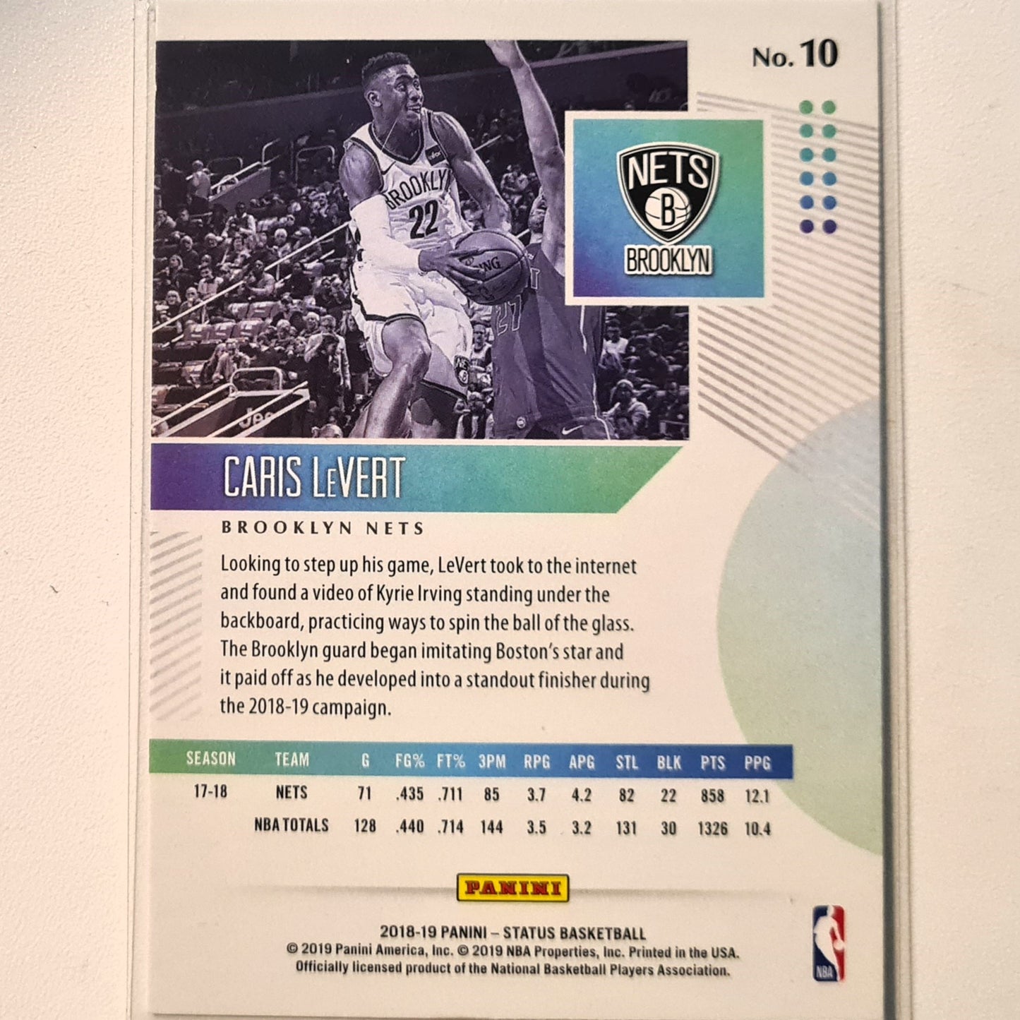 Caris LeVert 2018-19 Panini Status #10 NBA Basketball Brooklyn Nets Excellent sleeved