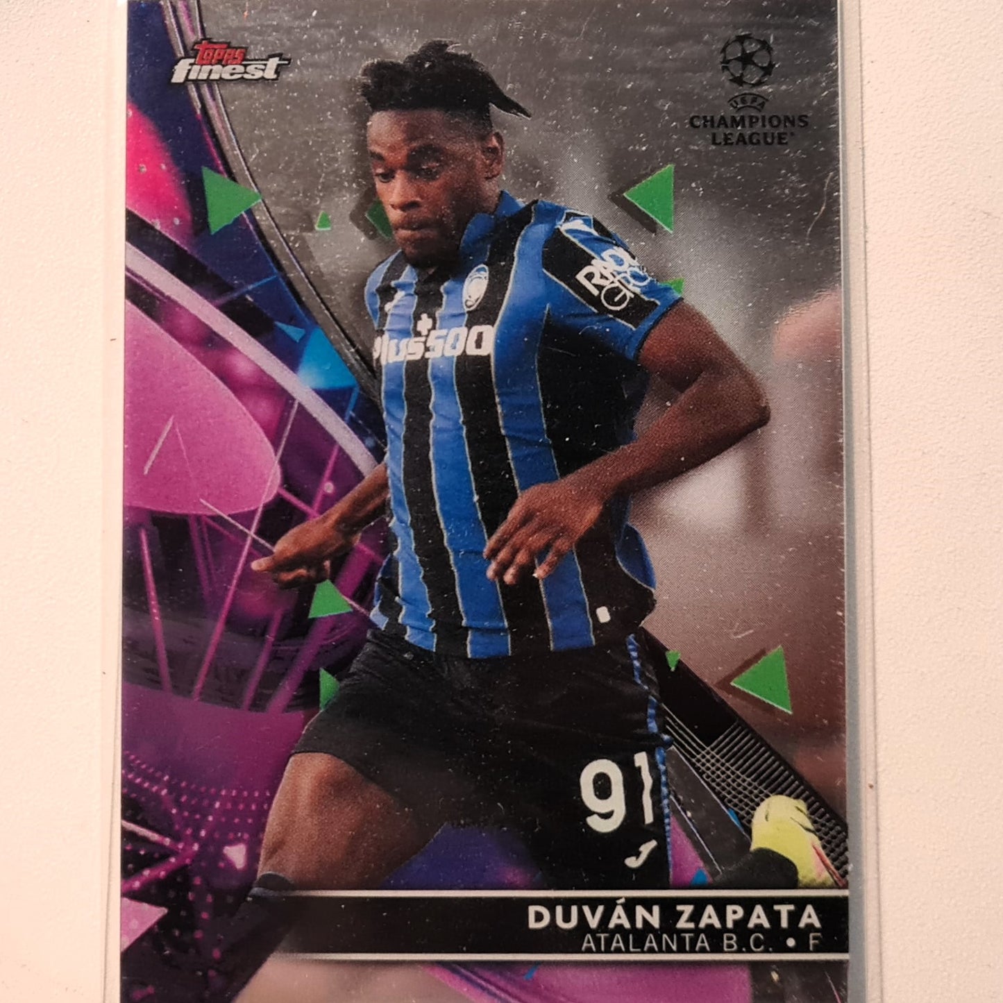 Duvan Zapata 2022 Topps Finest Champions League #39 Soccer Football Atalanta Excellent sleeved