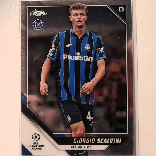 Giorgio Scalvini 2022 Topps Chrome Champions League Rookie RC #15 Soccer Football Atalanta Excellent sleeved