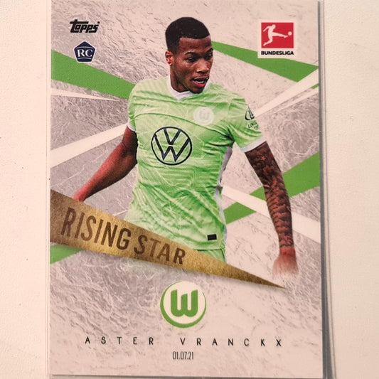 Aster Vranckx 2021 Topps Bundesliga rising star Rookie RC Soccer Football  Wolfsburg Excellent/mint sleeved