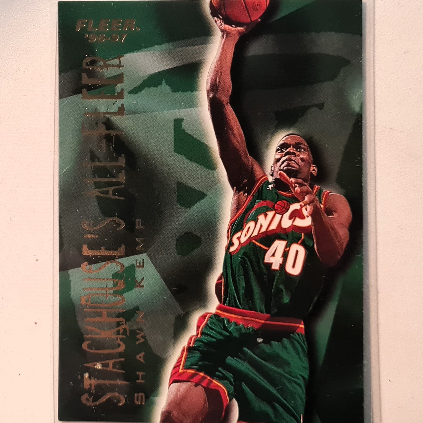 Shawn Kemp 1996 Fleer 96-97 Stackhouse's ALL-FLEER 5 of 12 NBA Basketball Seattle super sonics Excellent Sleeved