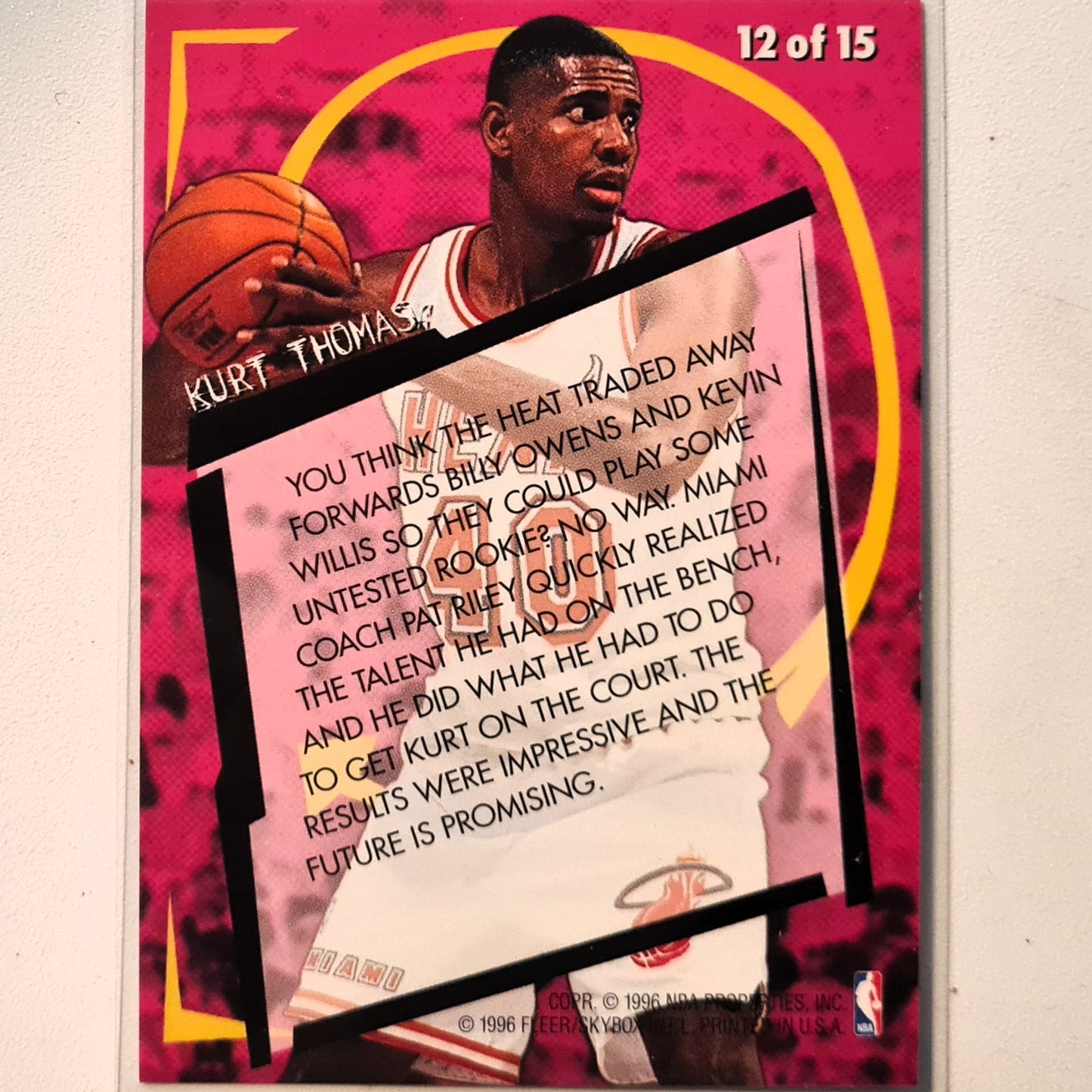 Kurt Thomas 1996 Fleer 96-97 Rookie Rewind 12 of 15 NBA Basketball Miami Heat Excellent Sleeved