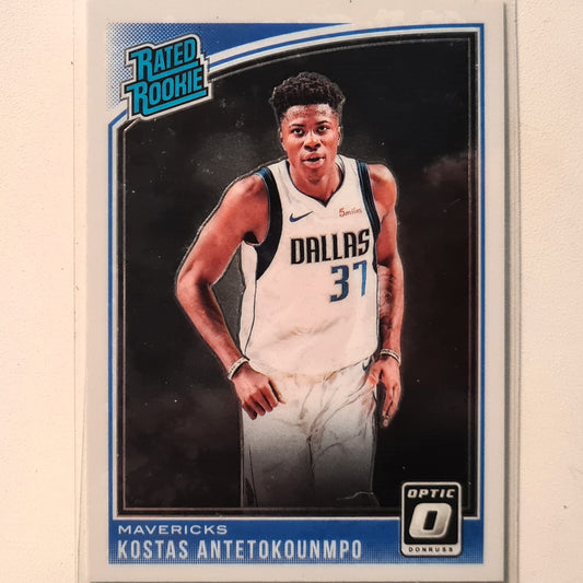 Kostas Antetokounmpo 2018-19 Panini Donruss Rated Rookie RC #185 NBA Basketball Dallas Mavericks Excellent Sleeved