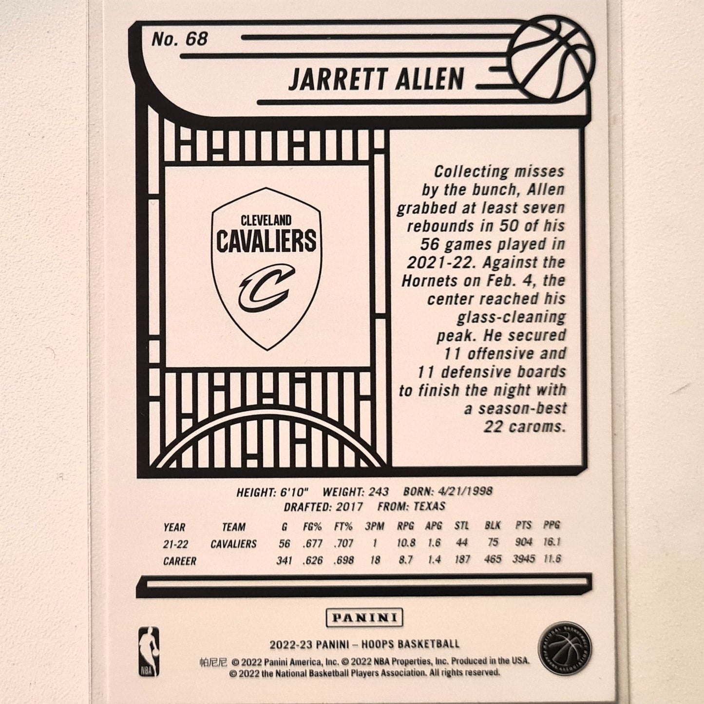Jarrett Culver 2022-23 Upper-Deck #68 NBA Basketball Cleveland Cavaliers Excellent sleeved
