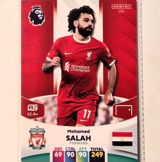 Mohammed Salah 2024 Panini Adrenalyn XL #202 Soccer Football Liverpool Excellent Sleeved