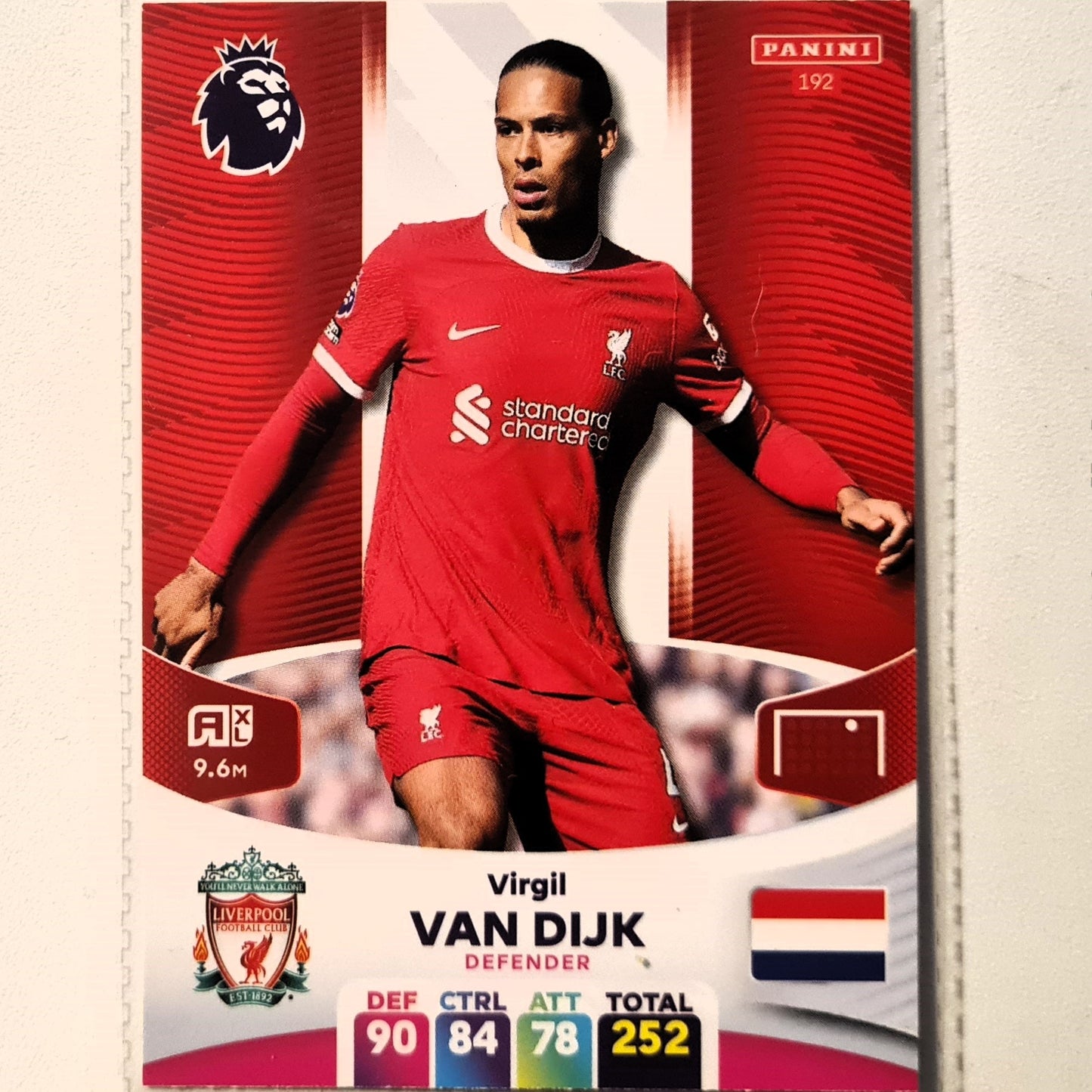 Virgil Van Dijk 2024 Panini Adrenalyn XL #192 Soccer Football Liverpool Excellent Sleeved