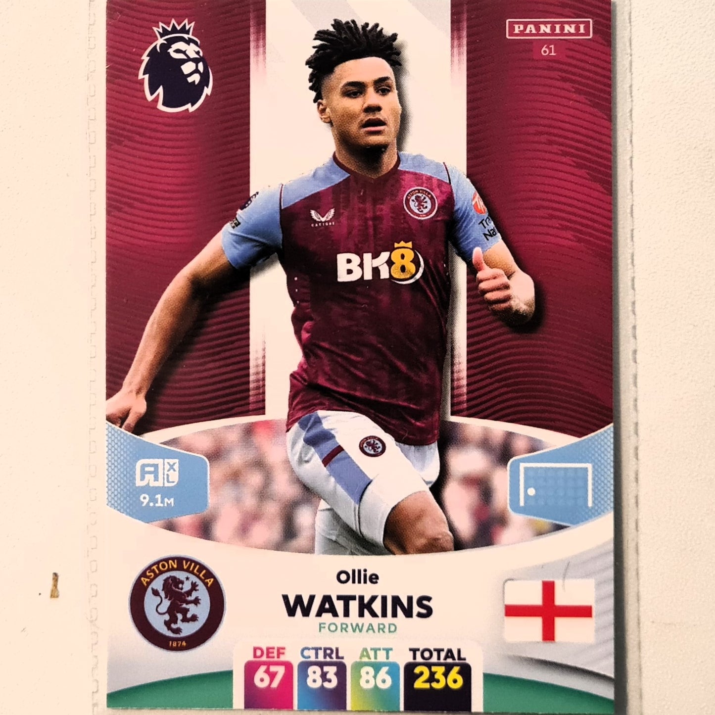 Ollie Watkins 2024 Panini Adrenalyn XL #61 Soccer Football Aston Villa Excellent Sleeved