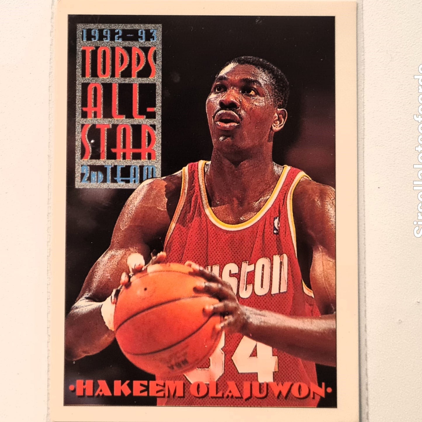 Hakeem Olajuwon 1993 Topps all star 2nd team #116 NBA Basketball Houston Rockets excellent Sleeved