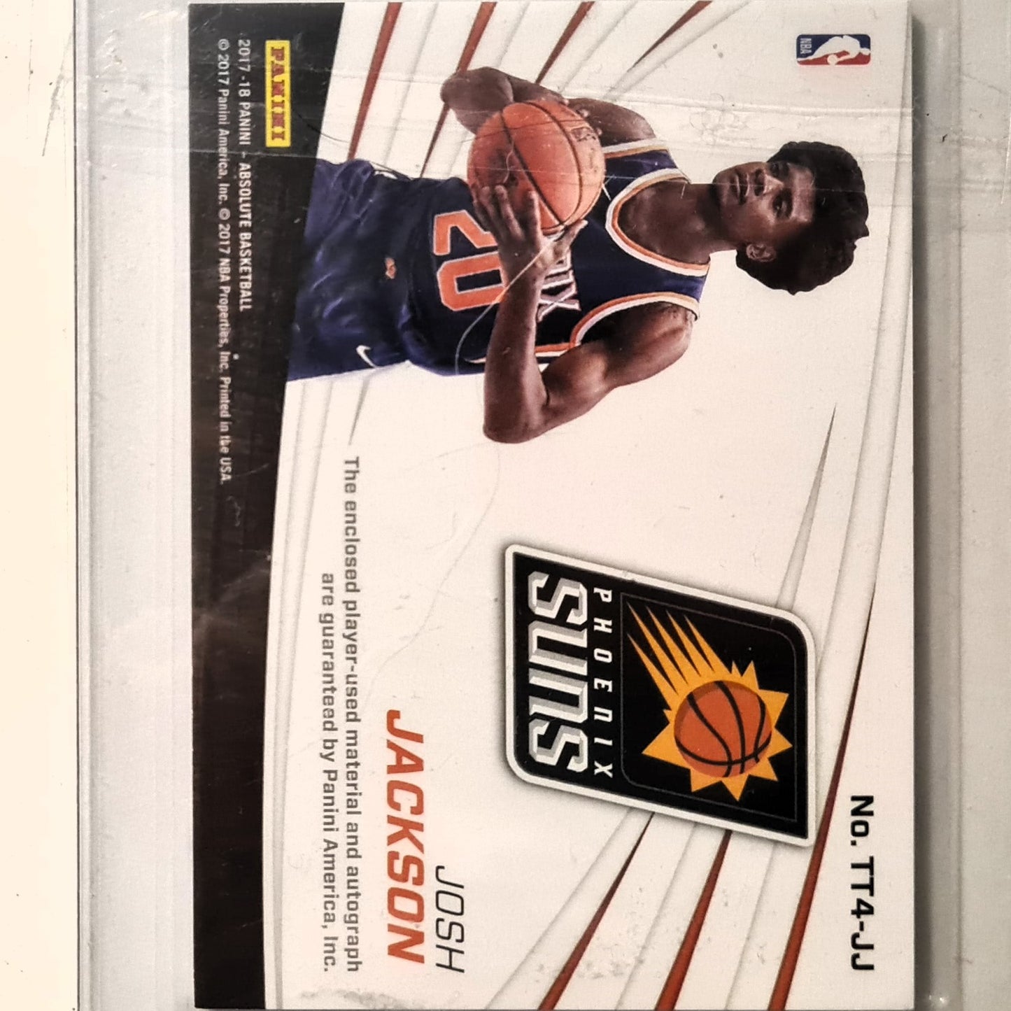 Josh Jackson 2017-18 Panini Absolute Tools of the trade 55/99 auto relic patch TT4-JJ NBA Basketball Phoenix Suns Excellent/Mint sleeved