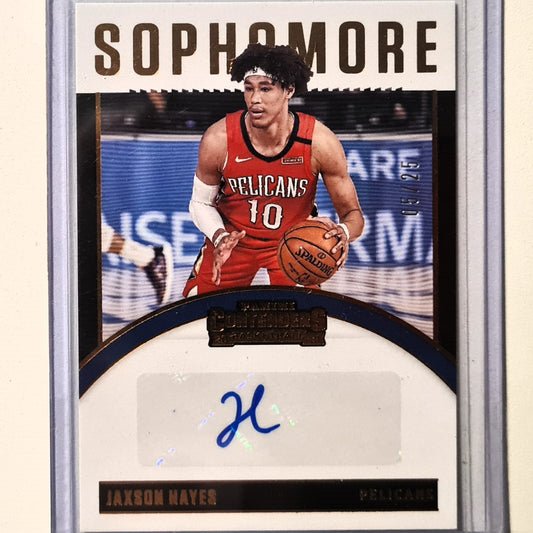 Jaxson Hayes 2020-21 Panini Contenders Sophomore gold auto 05/25 SC-JAX NBA Basketball New Orleans Pelicans Excellent/mint Sleeved