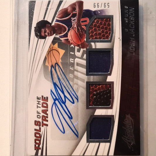 Josh Jackson 2017-18 Panini Absolute Tools of the trade 55/99 auto relic patch TT4-JJ NBA Basketball Phoenix Suns Excellent/Mint sleeved