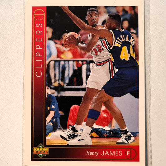 Henry James 1993 Upper Deck #377 NBA Basketball Los Angeles Clippers Sleeved