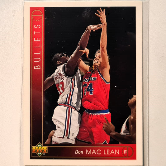 Don Mac Lean 1993 Upper Deck #358 NBA Basketball Washington Bullets  Sleeved