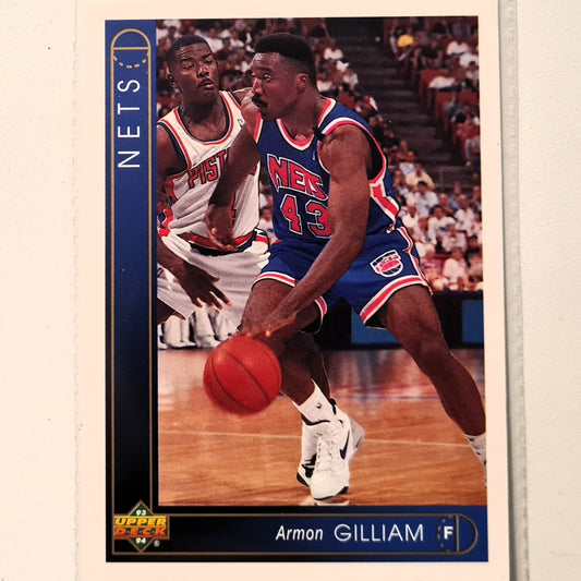 Armon Gilliam 1993 Upper Deck #418 NBA Basketball New Jersey Nets Excellent Sleeved