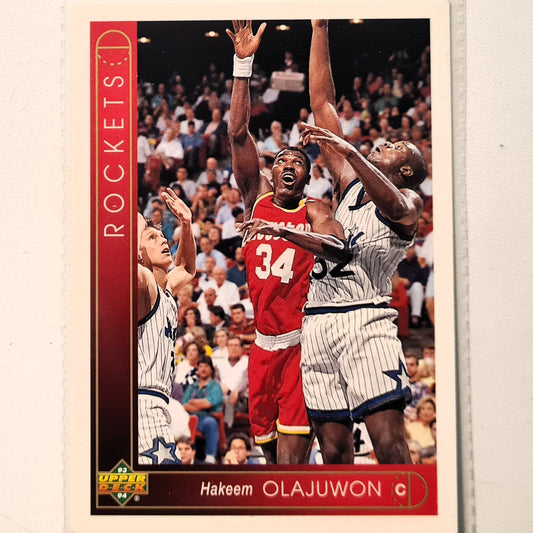 Hakeem Olajuwon 1993 Upper Deck #287 NBA Basketball Houston Rockets Excellent Sleeved