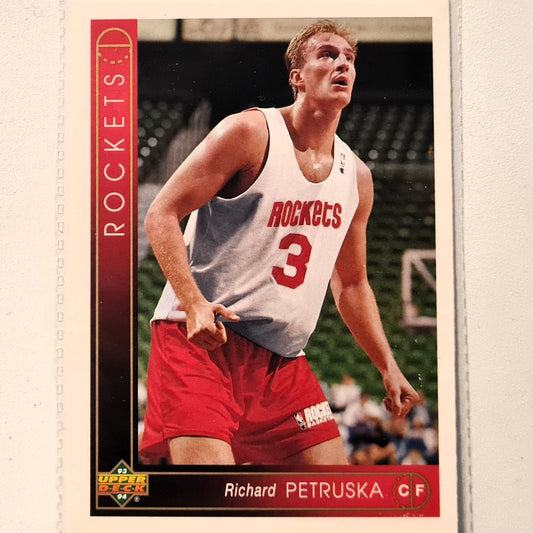 Richard Petruska 1993 Upper Deck #366 NBA Basketball Houston Rockets Excellent Sleeved