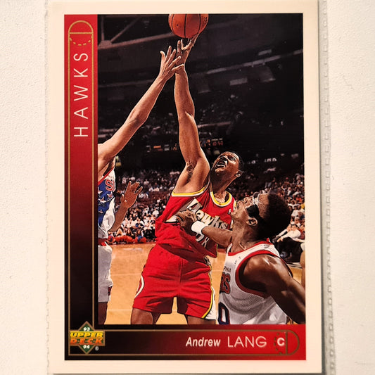 Andrew Lang 1993 Upper Deck #394 NBA Basketball Atlanta Hawks Excellent Sleeved