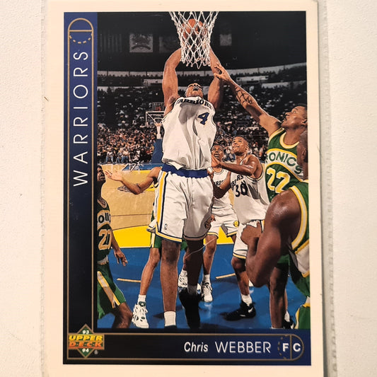 Chris Webber 1993 Upper Deck Rookie RC #311 NBA Basketball Golden State Warriors Excellent Sleeved