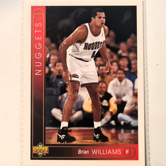 Brian Williams 1993 Upper Deck #419 NBA Basketball Denver Nuggets Excellent Sleeved