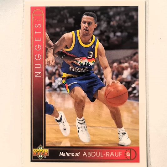 Mahmoud Abdul-Rauf 1993 Upper Deck #44 NBA Basketball Denver Nuggets Excellent Sleeved