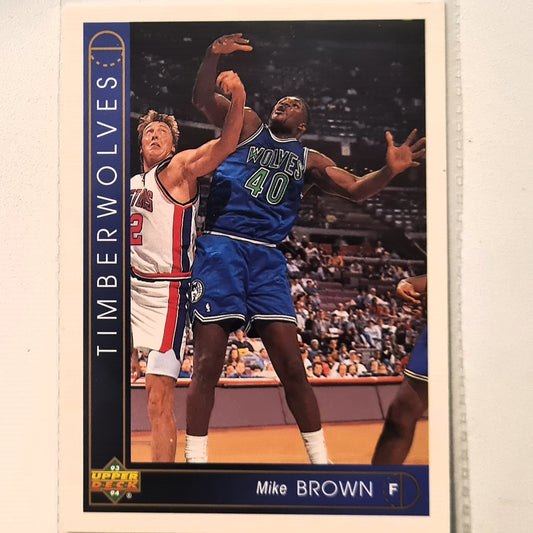 Mike Brown 1993 Upper Deck #406 NBA Basketball Minnesota Timberwolves Excellent Sleeved