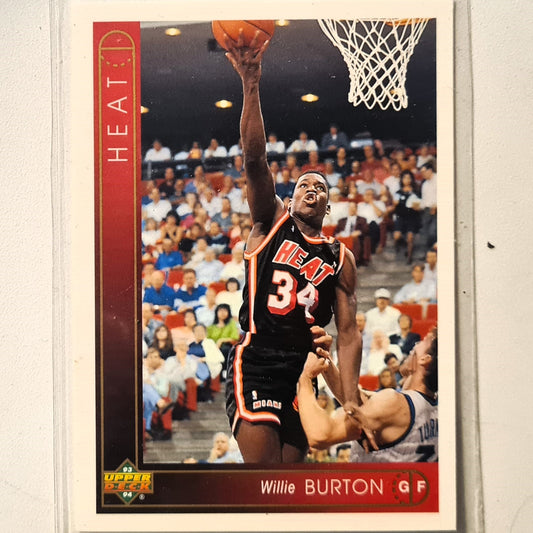 Willie Burton 1993 Upper Deck #34 NBA Basketball Miami Heat Excellent Sleeved