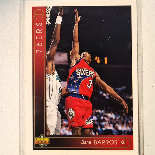 Dana Barros 1993 Upper Deck #404 NBA Basketball Philadelphia 76ers Excellent Sleeved