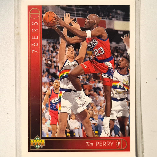 Tim Perry 1993 Upper Deck #100 NBA Basketball Philadelphia 76ers Excellent Sleeved