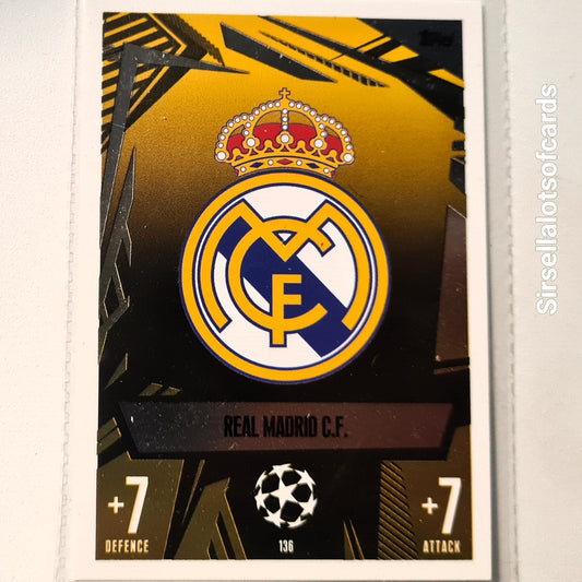 club crest 2023-24 Topps Match Attax #136 NBA Basketball Real Madrid Excellent/mint Sleeved