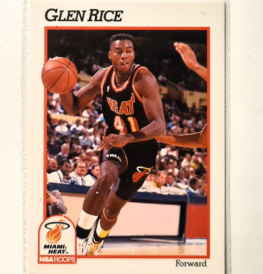 Glen Rice 1991 NBA Hoops #113 NBA Basketball Miami Heat Excellent Sleeved