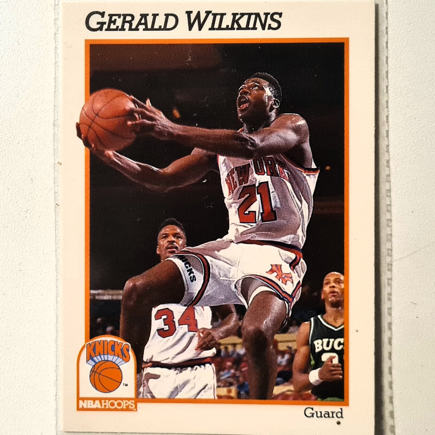 Gerald Wilkins 1991 NBA Hoops #146 NBA Basketball new York Knicks Excellent Sleeved