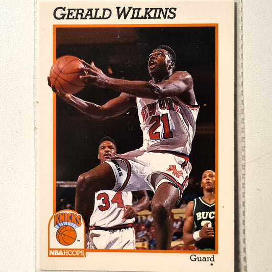 Gerald Wilkins 1991 NBA Hoops #146 NBA Basketball new York Knicks Excellent Sleeved