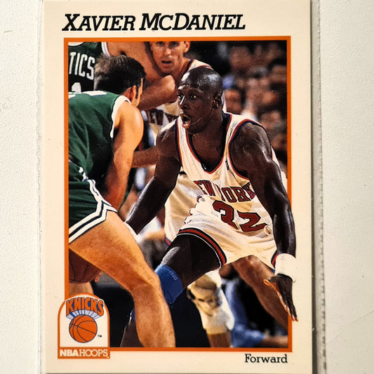 Xavier McDaniel 1991 NBA Hoops #403 NBA Basketball new York Knicks Excellent Sleeved