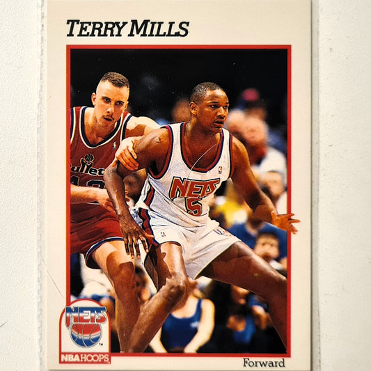 Terry Mills 1991 NBA Hoops #401 NBA Basketball New Jersey Nets Excellent Sleeved