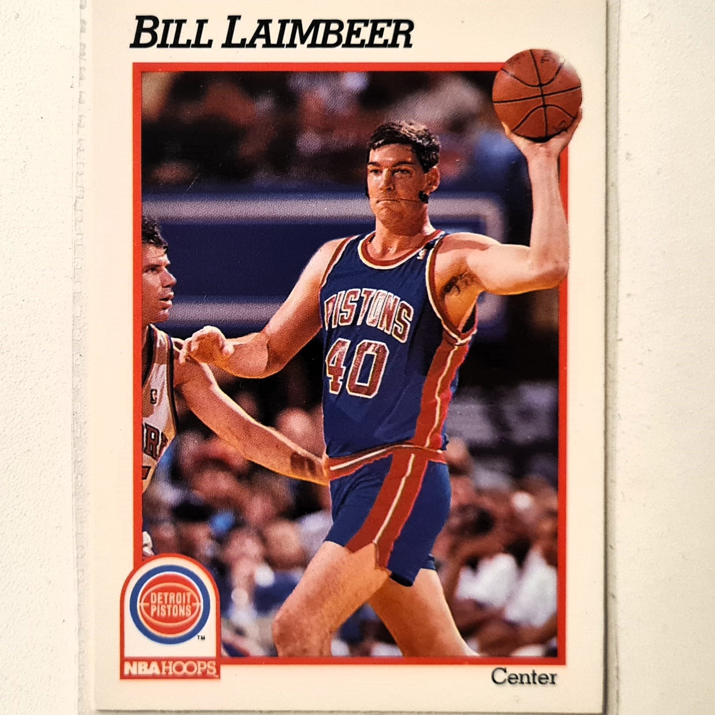 Bill Laimbeer 1991 NBA Hoops #63 NBA Basketball Detroit Pistons Excellent Sleeved