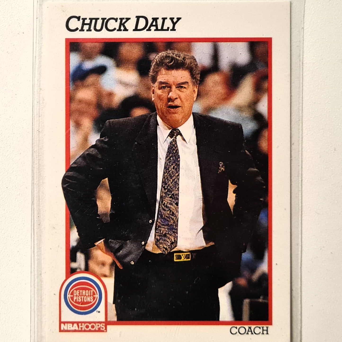 Chuck Daly 1991 NBA Hoops #228 NBA Basketball Detroit pistons Excellent Sleeved