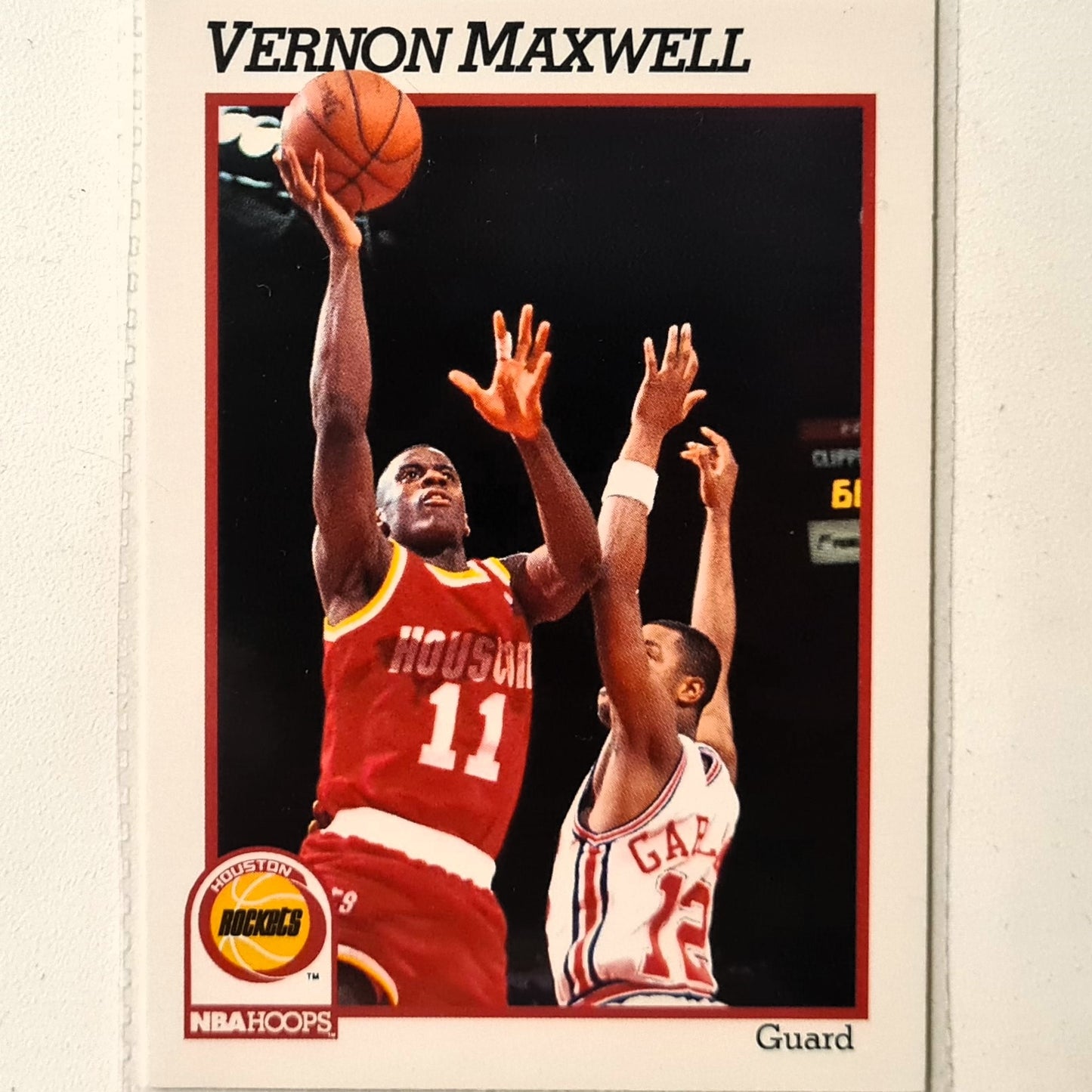 Vernon Maxwell 1991 NBA Hoops #77 NBA Basketball Houston Rockets Excellent Sleeved