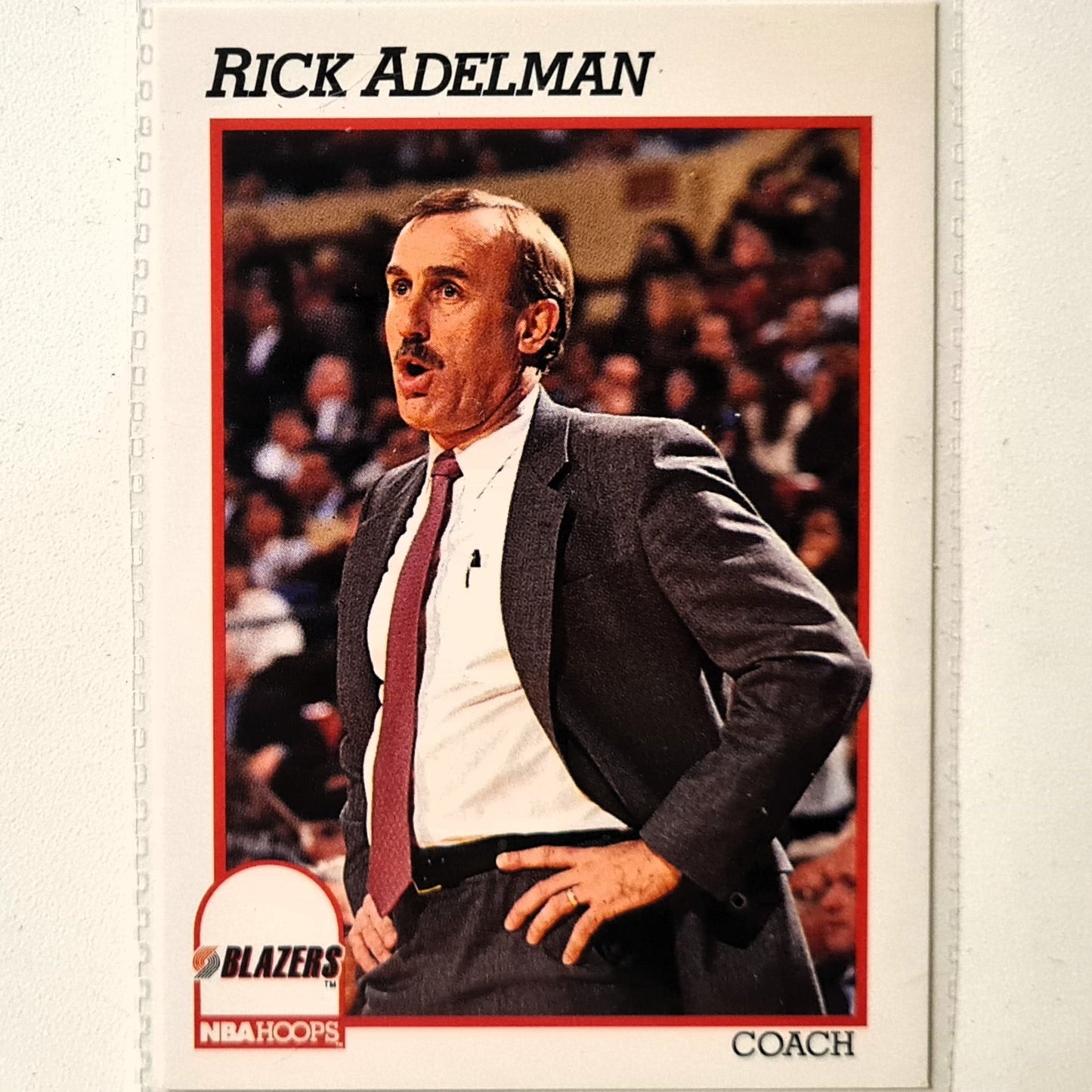 Rick Adelman 1991 NBA Hoops #242 NBA Basketball Toronto Trail Blazers Excellent Sleeved