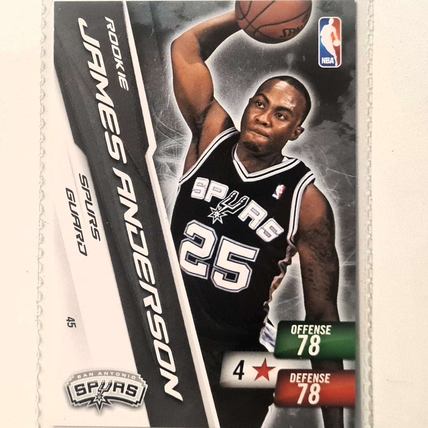 James Anderson 2010-11 Panini Adrenalyn XL Rookie RC  #45 NBA Basketball San Antonio Spurs very good