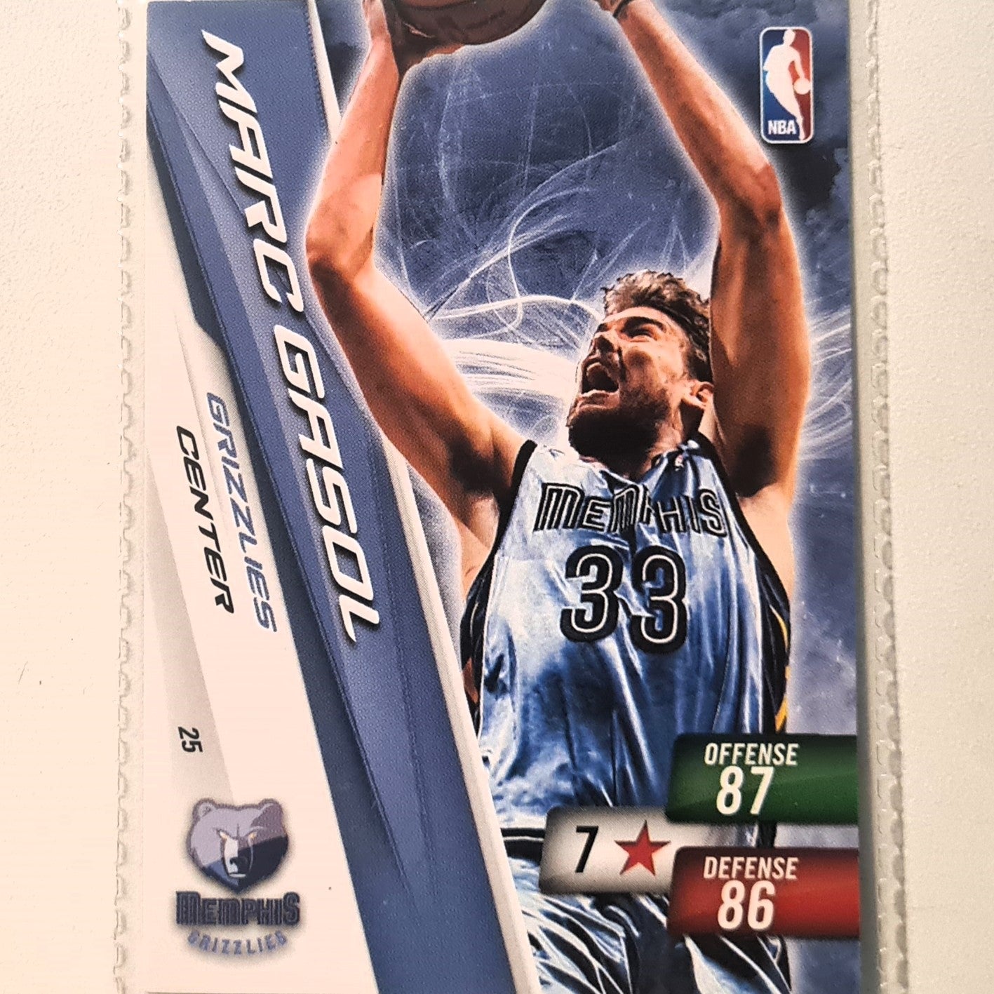 Marc Gasol 2010-11 Panini Adrenalyn XL #25 NBA Basketball Memphis Grizzlies very good sleeved