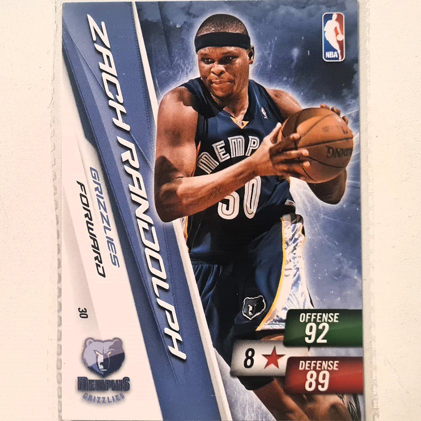 Zach Randolph 2010-11 Panini Adrenalyn XL #30 NBA Basketball Memphis Grizzlies very good sleeved