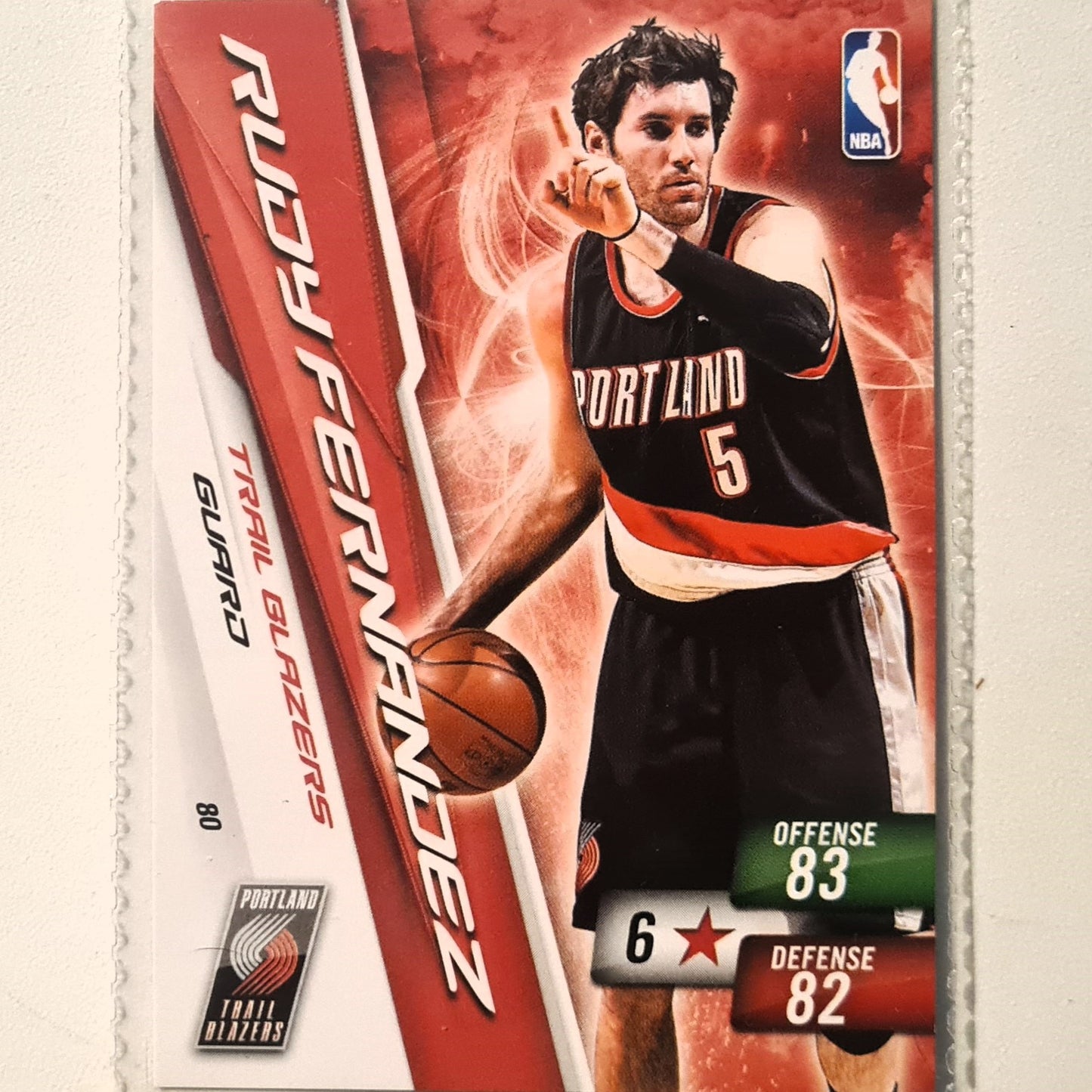 Rudy Fernandez 2010-11 Panini Adrenalyn XL #80 NBA Basketball Portland Trail Blazers very good sleeved
