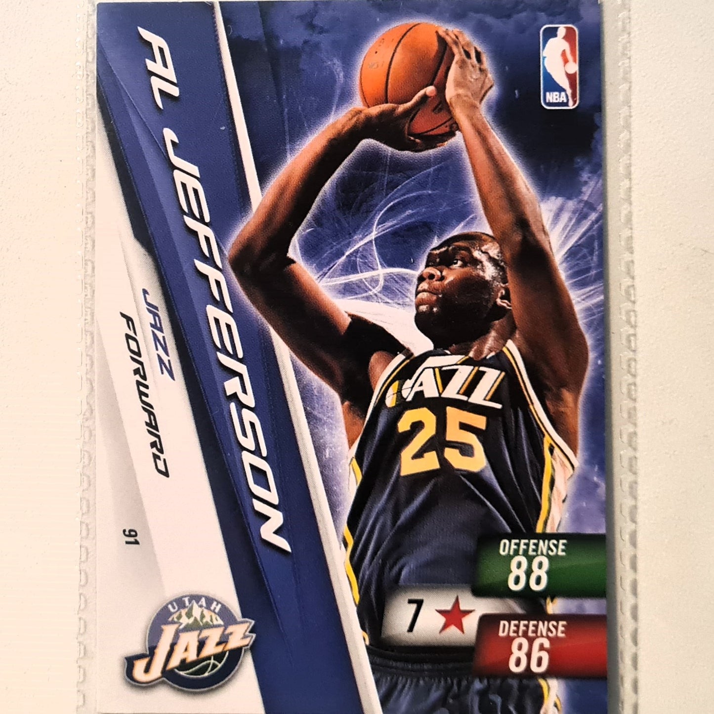 Al Jefferson 2010-11 Panini Adrenalyn XL #91 NBA Basketball Utah Jazz very good sleeved