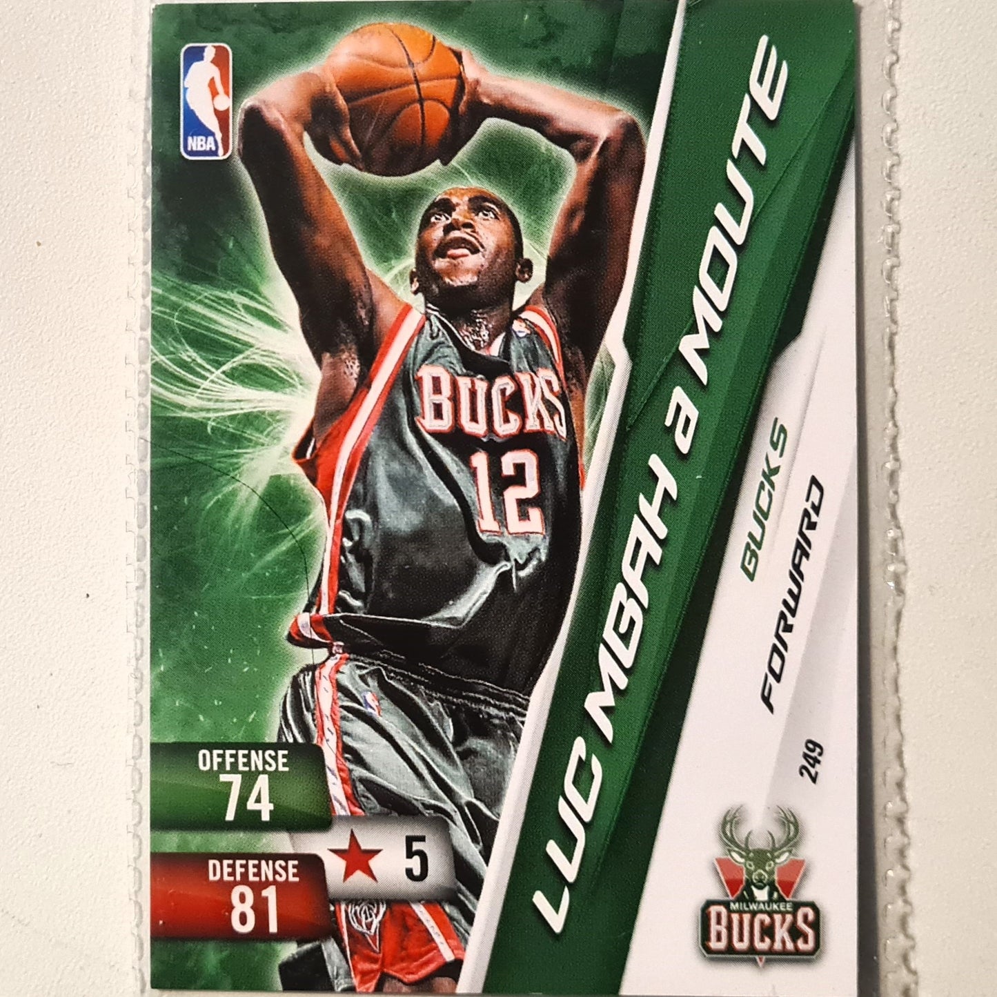 Luc Mgah A Moute 2010-11 Panini Adrenalyn XL #249 NBA Basketball Milwaukee Bucks very good sleeved