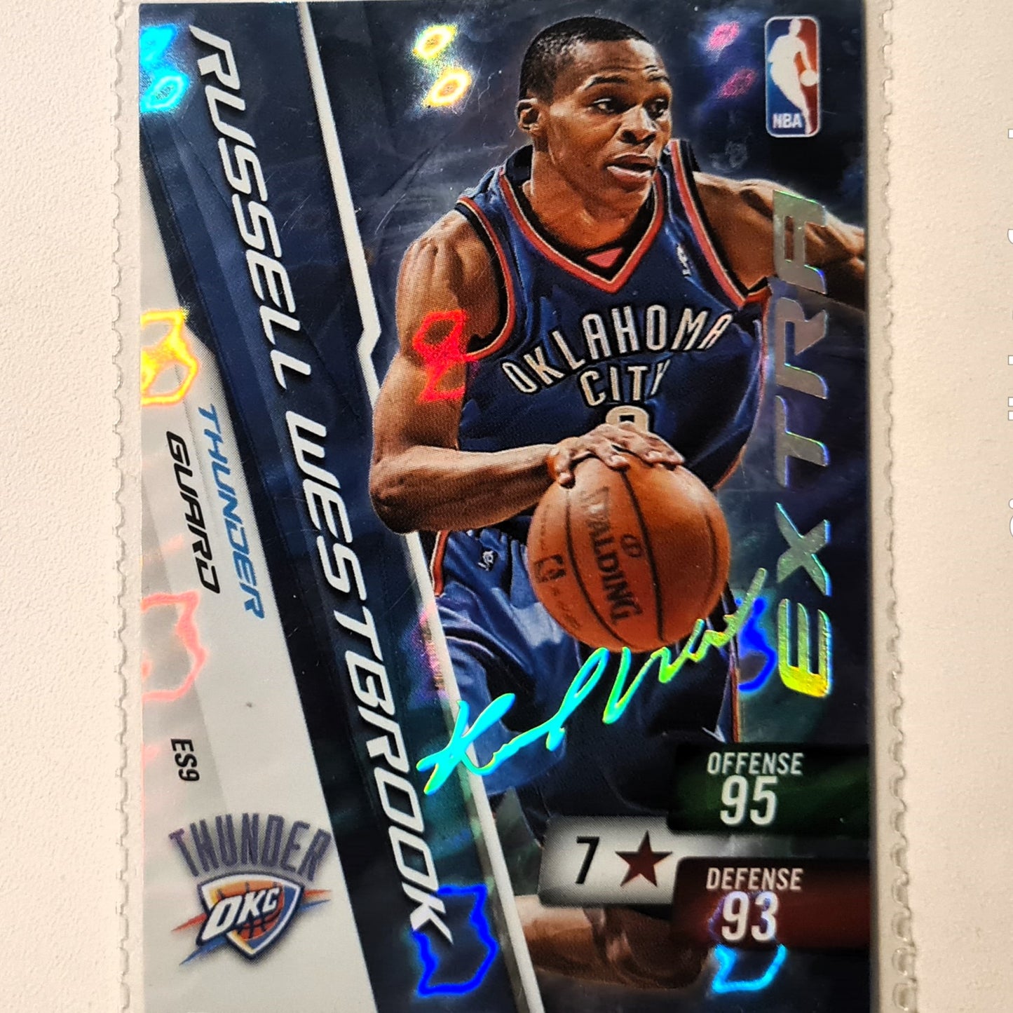 Russell Westbrook 2010-11 Panini Adrenalyn XL Extra signature facsimile Hologram ES9 NBA Basketball Oklahoma City Thunder very good/excellent sleeved