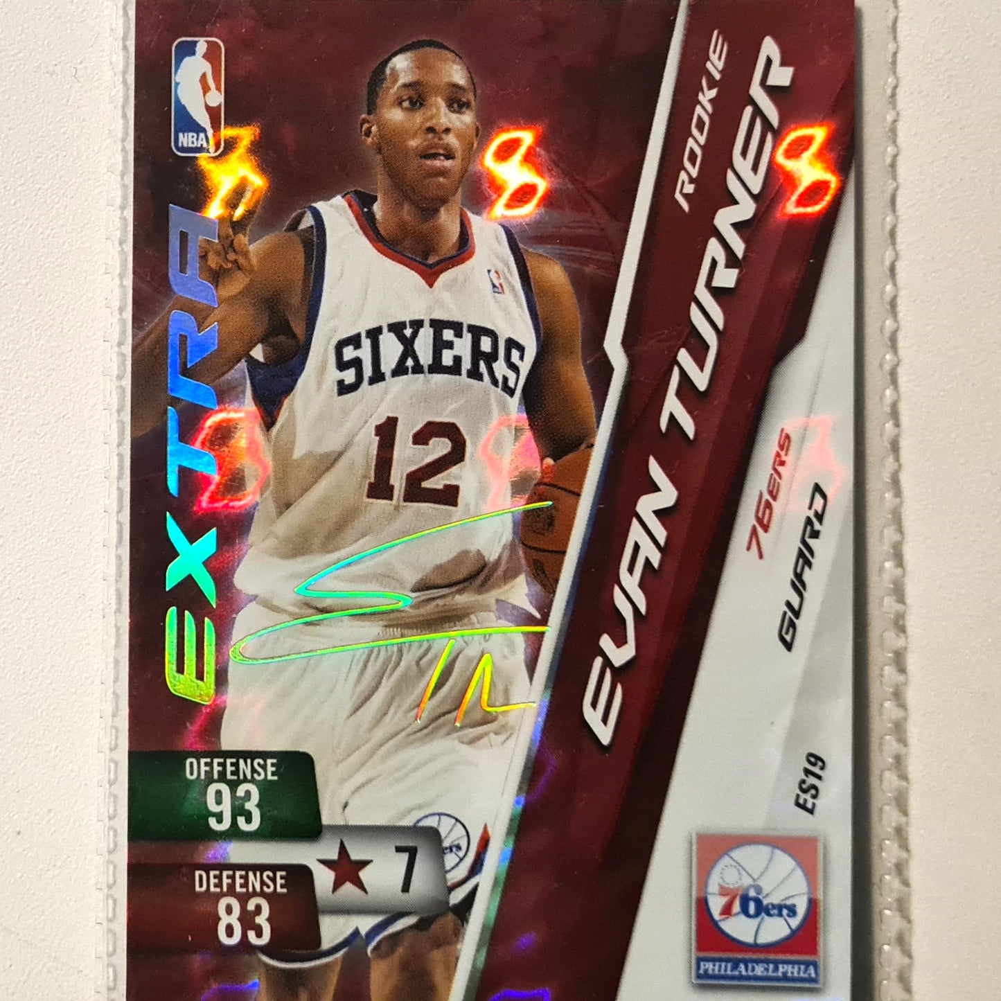 Evan Turner 2010-11 Panini Adrenalyn XL Extra signature facsimile Hologram ES19 NBA Basketball Philadelphia 76ers very good/excellent sleeved