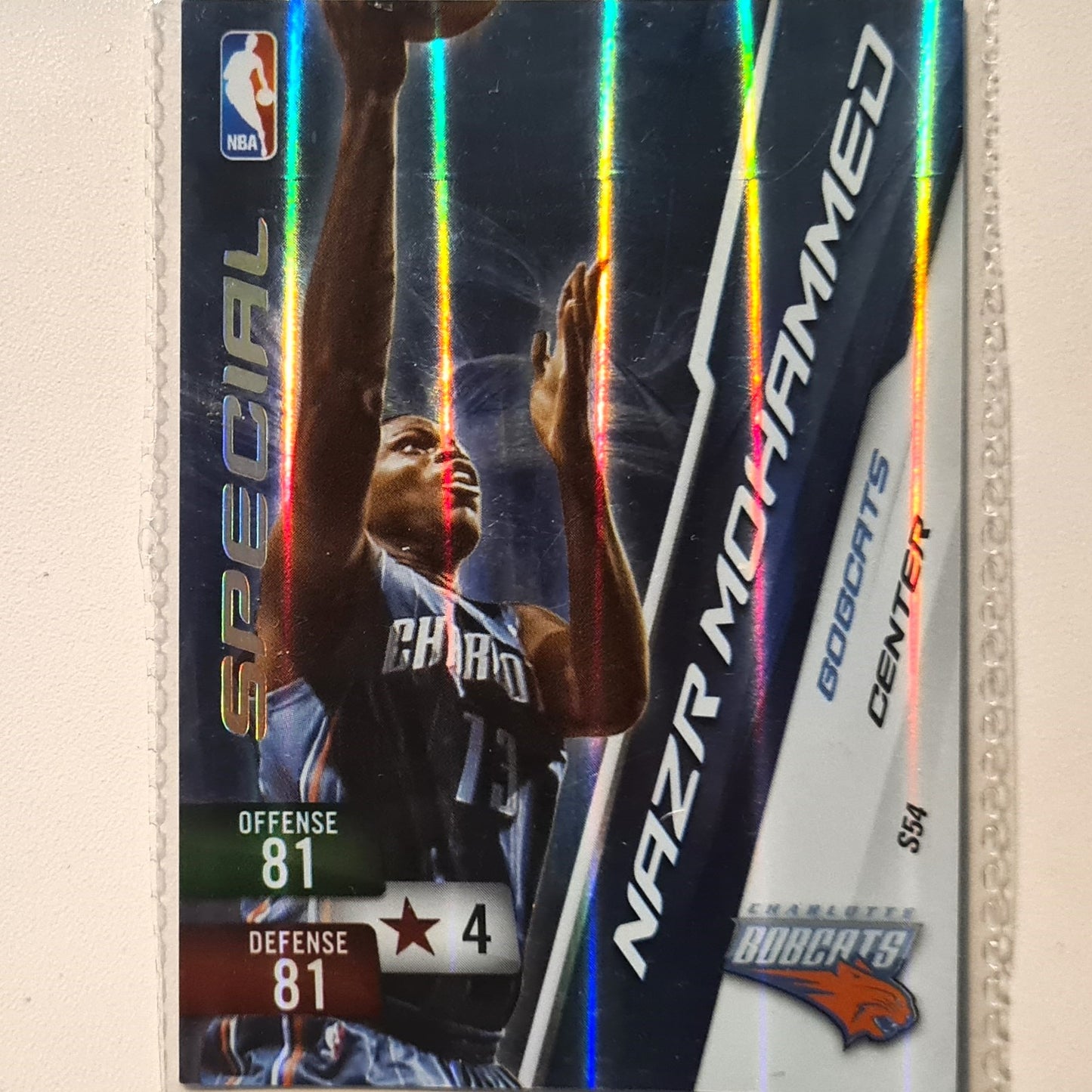 Nazr Mohammed 2010-11 Panini Adrenalyn XL Special Hologram S54 NBA Basketball Charlotte Bobcats very good sleeved